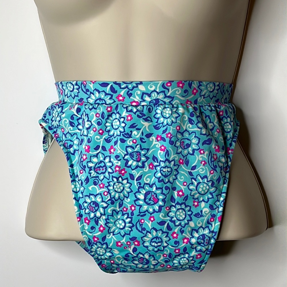 Venus High Waisted Blue Floral Swim Bikini Bottoms SIZE LARGE
